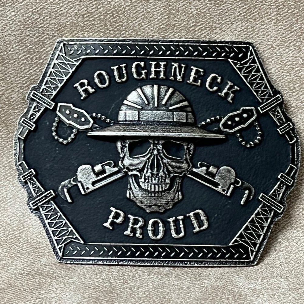Montana Silversmiths Belt Buckle Mens Roughneck Attitude Silver